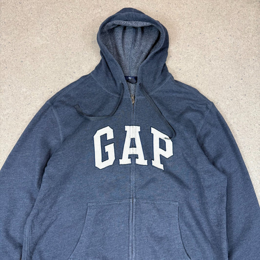 Gap Hoodie Large Full Zip Navy Colourway Fully Embroidered Hooded Pocket