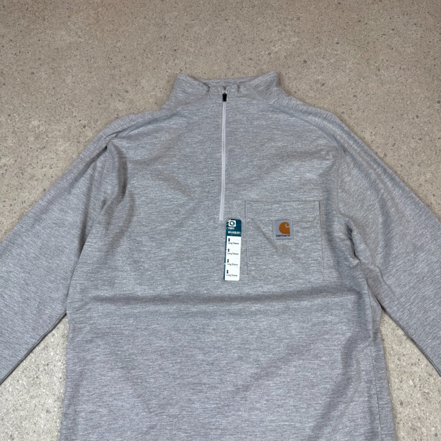Carhartt 1/4 Zip Jumper S / M Grey Lightweight Long Sleeve