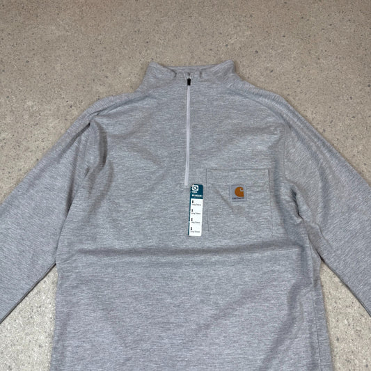 Carhartt 1/4 Zip Jumper S / M Grey Lightweight Long Sleeve