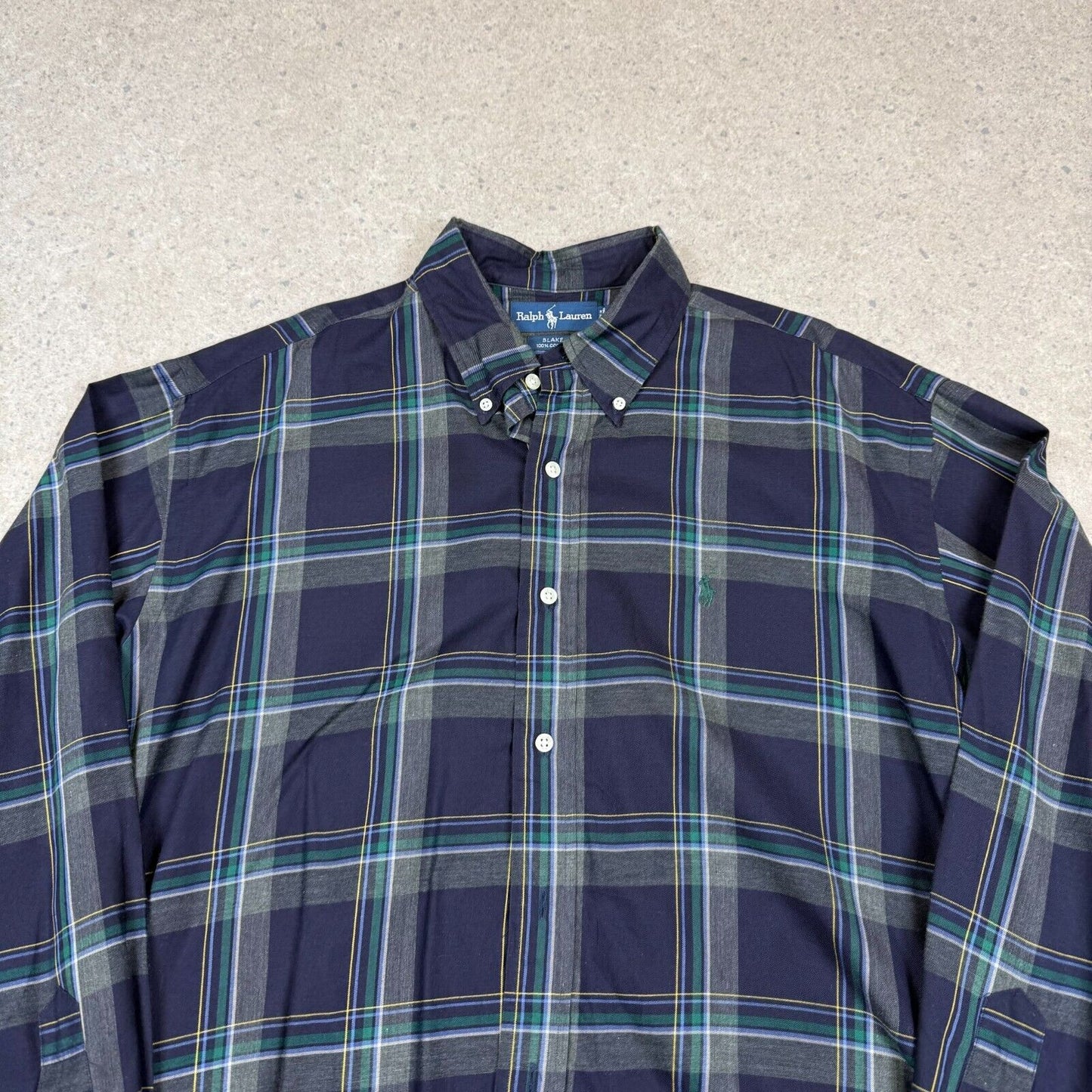 Ralph Lauren Check Shirt Large Navy Blake