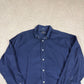 Hathaway Sport Cord Shirt  XL Navy Cotton Long Sleeve