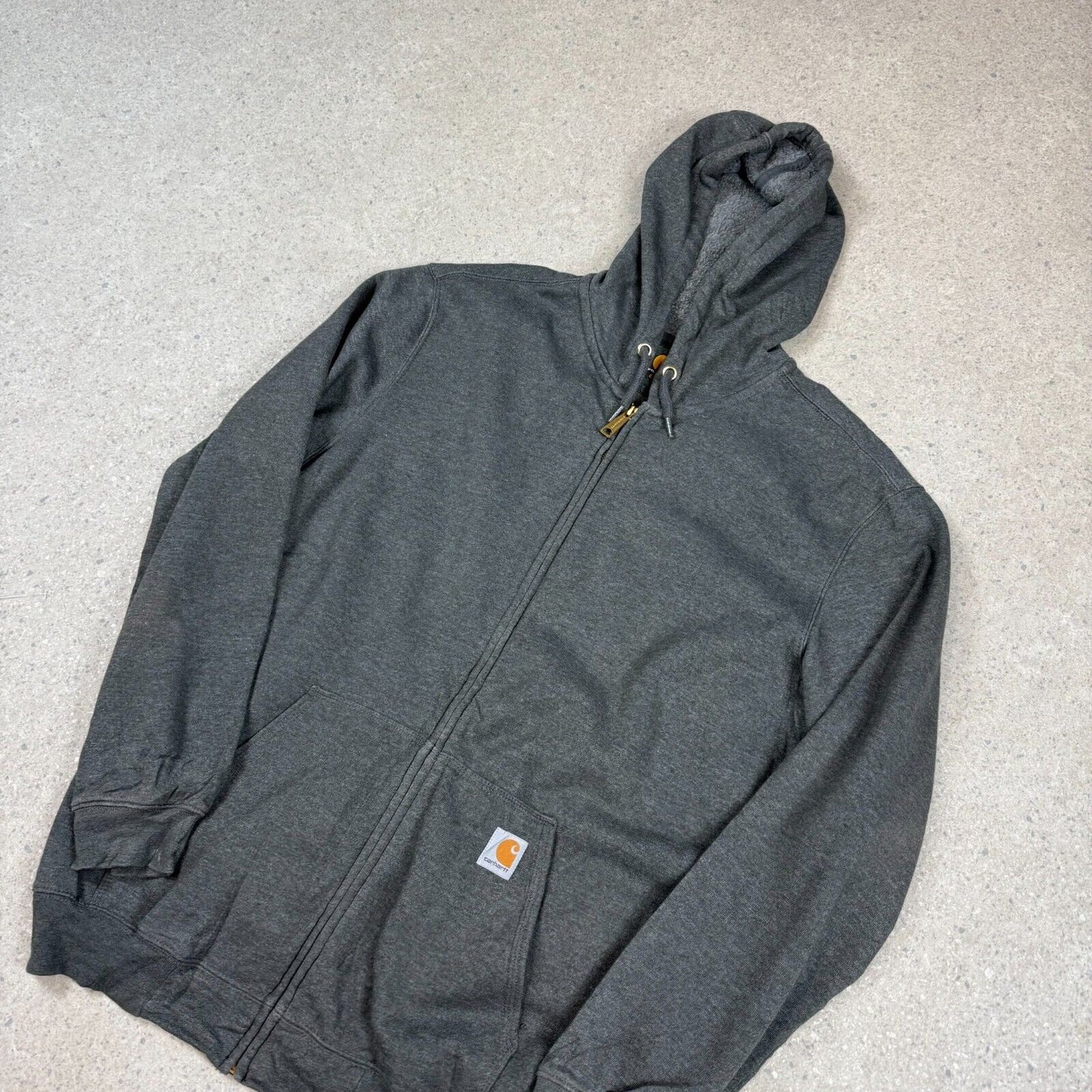 Carhartt Full Zip Hoodie Large Grey Colourway Heavy Weight Fleece Lined Hooded