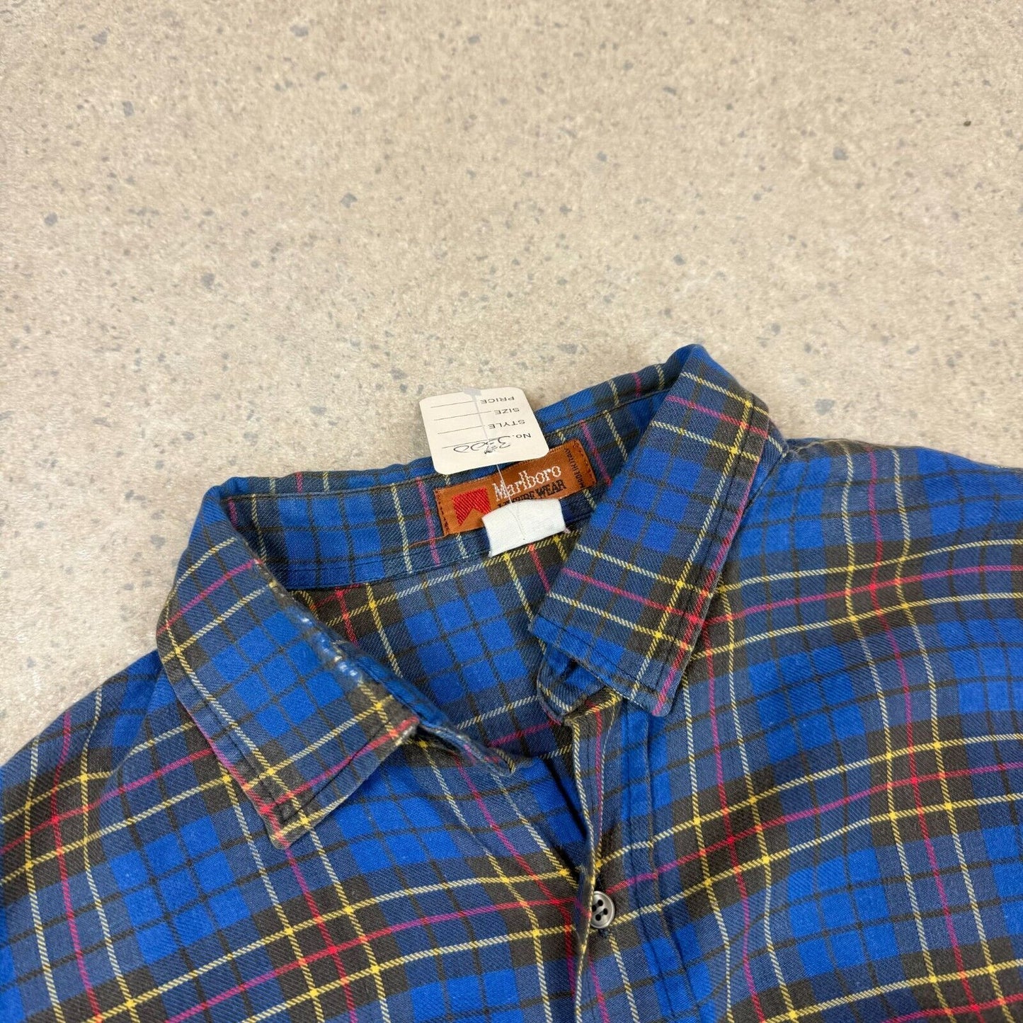 Vintage Marlboro Flannel Shirt Large Blue Colourway