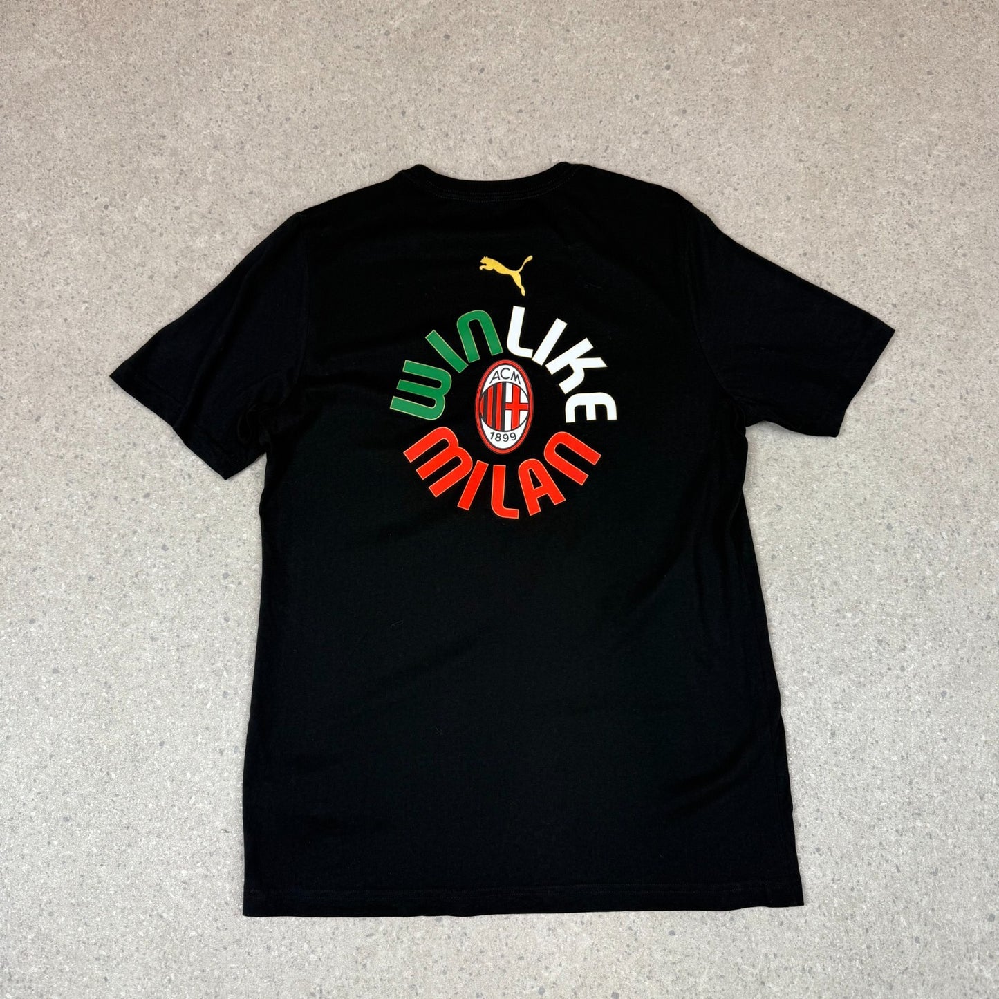 Puma AC Milan T Shirt Medium Black 2021 Champions Relax Fit
