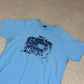 Diesel T Shirt L / XL Baby Blue Coloured Cool Graffiti Logo
