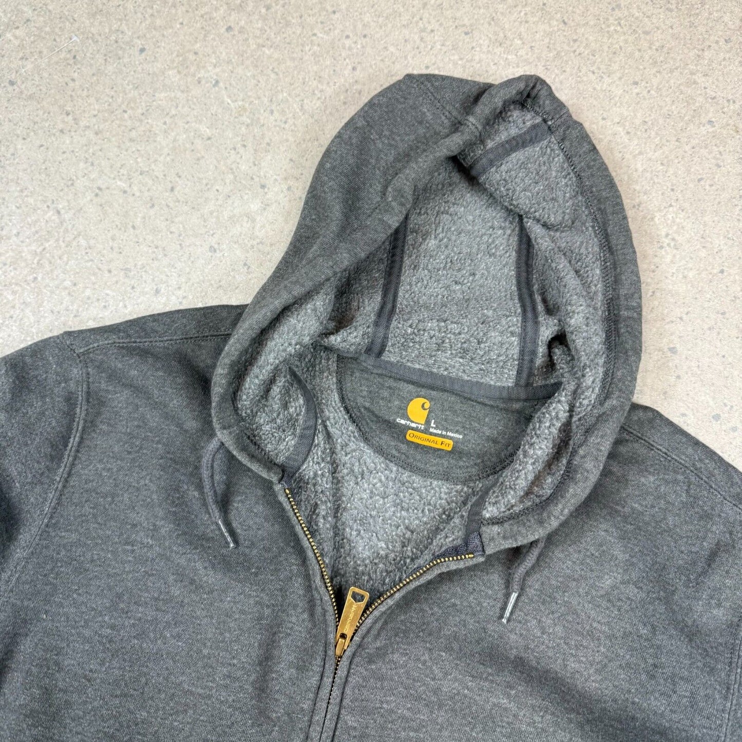 Carhartt Full Zip Hoodie Large Grey Colourway Heavy Weight Fleece Lined Hooded