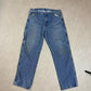 Dickies Jeans 38x32 Denim Blue Carpenter Baggy Fit