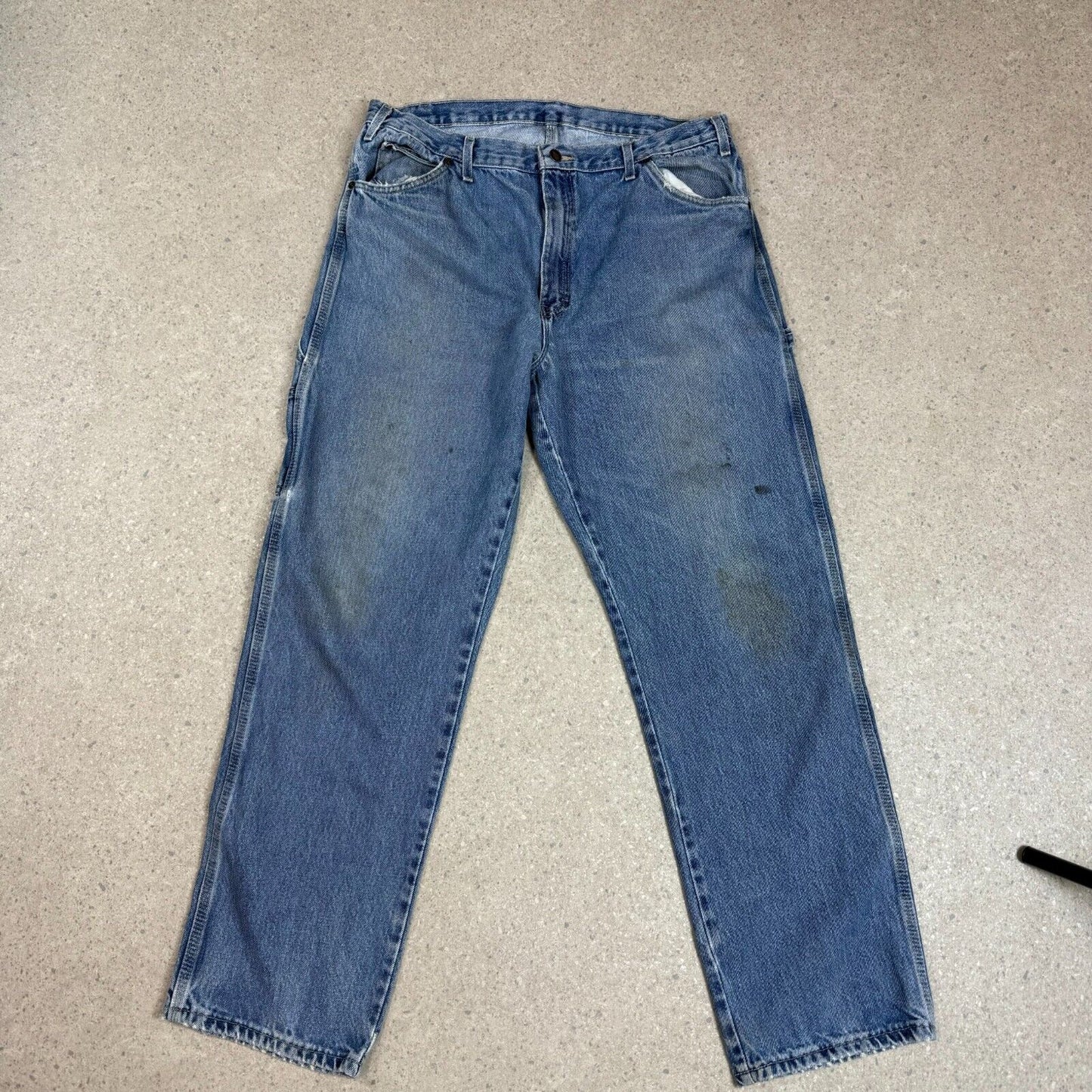 Dickies Jeans 38x32 Denim Blue Carpenter Baggy Fit