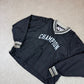 Champion Windbreaker Large Black Pulllover Fully Embroidered V Neck