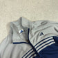 Vintage 90s Adidas Track Top Jacket XL Grey Blue Zip Up