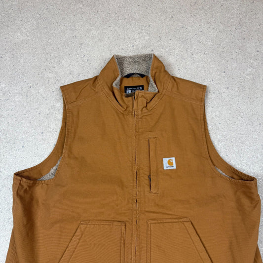 Carhartt Vest Tan Large Fleece Lined Pocket