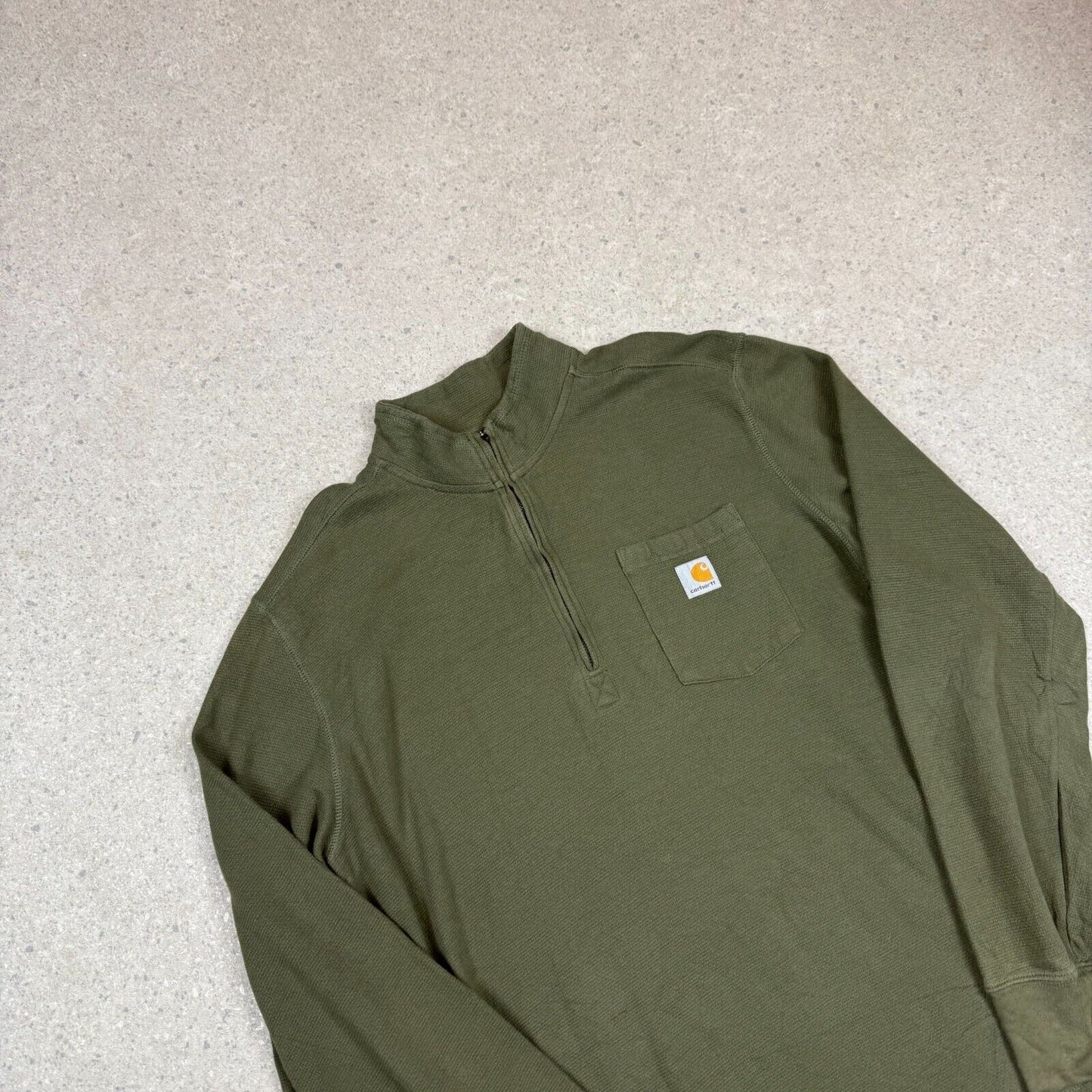 Carhartt 1/4 Zip Jumper XL Khaki Colourway