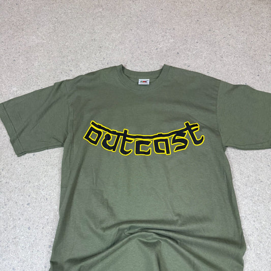 Outcast F*ck T shirt Small Green Colourway Vintage Short Sleeve