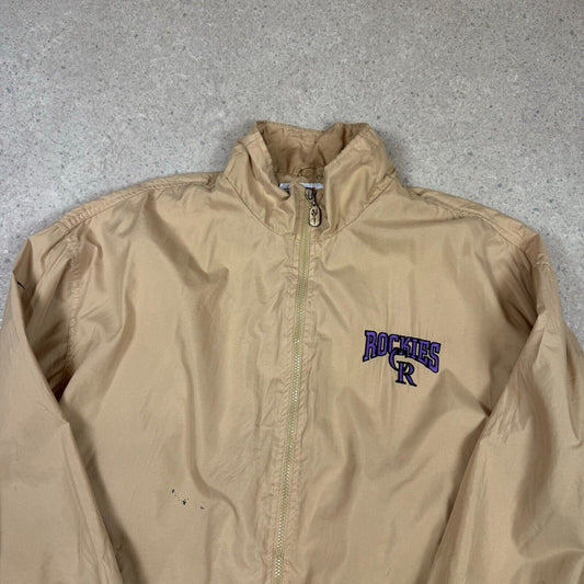 Colardo Rockies Windbreaker Large Vintage MLB Jacket Tan