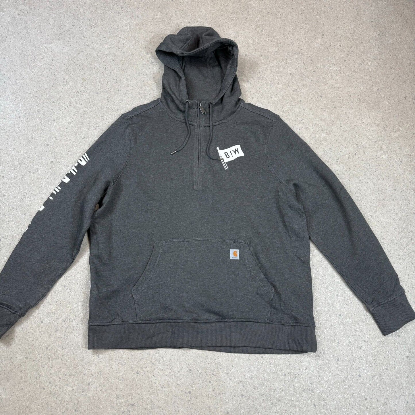 Carhartt 1/4 Zip Hoodie Large Grey Colourway Rain Defender