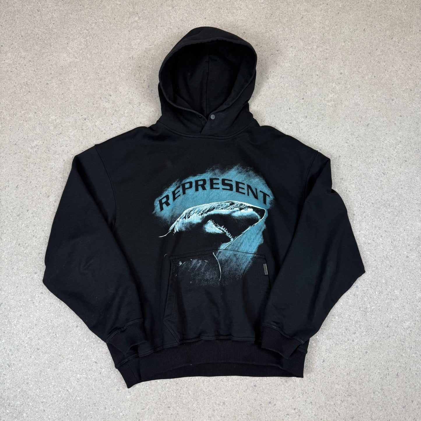 Represent Shark Hoodie Large Shark Relaxed Fit Heavyweight Hooded