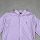 Ralph Lauren Shirt Large Pink Embroidered Logo Button Down Long Sleeve