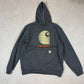 Carhartt Hoodie Large Rain Defender Grey Hooded Pocket