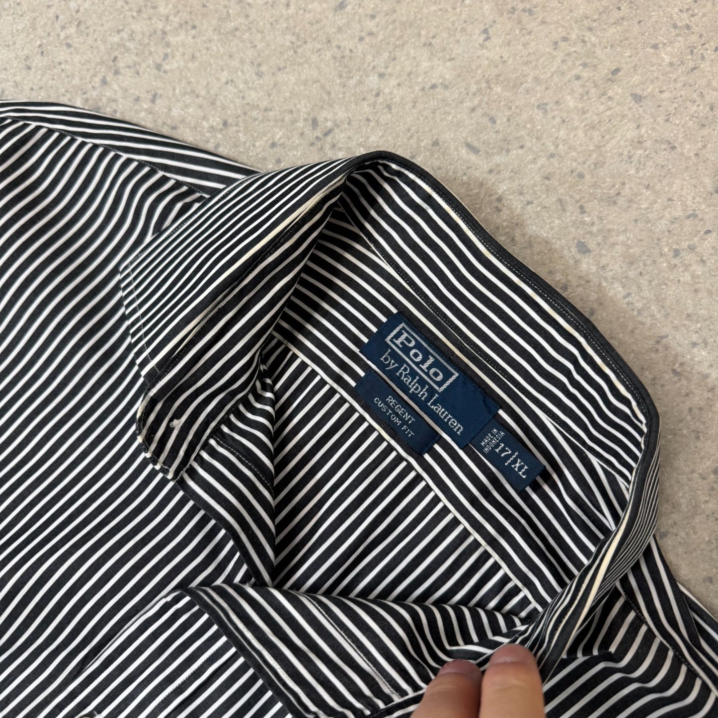 Ralph Lauren Shirt XL Black White Striped