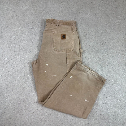 Carhartt Carpenters Pants 40x32 Tan Baggy Fit Vintage