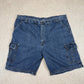 Wrangler Cargo Jorts 44” Blue Baggy Fit Denim