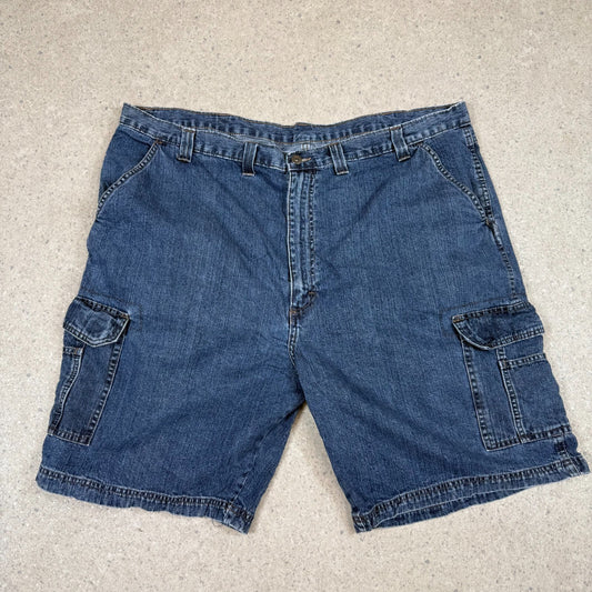 Wrangler Cargo Jorts 44” Blue Baggy Fit Denim