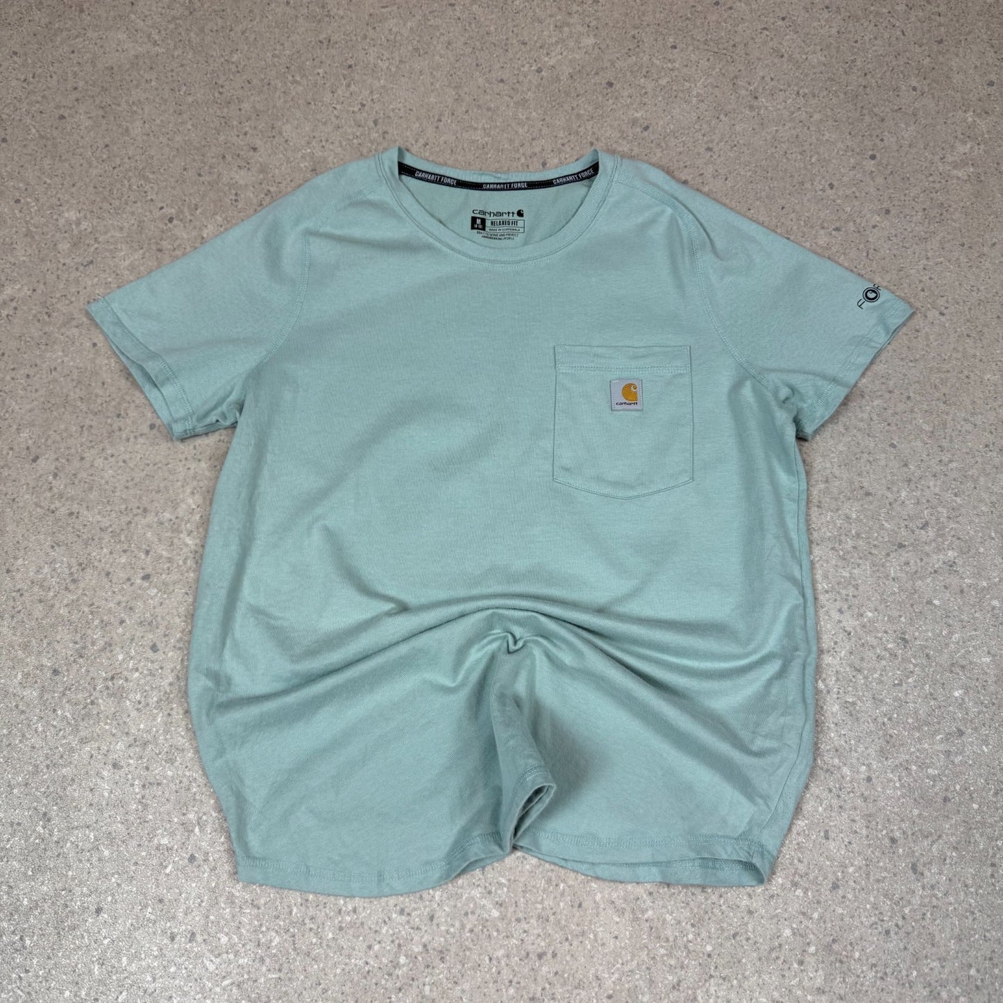 Carhattt T Shirt Medium Women’s Pocket Logo T Shirt Turquoise Colourway