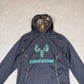 Real Tree Hoodie Small Embroidered Logo Black Grey Hooded