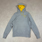 Nike Small Swoosh Hoodie Large Grey Embroidered Logo Y2K Hooded