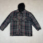 Dickies Flannel Hooded Work Jacket 2XL Black Grey