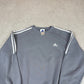 Adidas Sweatshirt Large Grey Colourway 90s Tag Oversized Fit Embroidered Logo