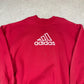 Adidas Sweatshirt XL Red Colourway Embroidered Logo 90s