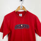 Adidas red spell out tshirt small