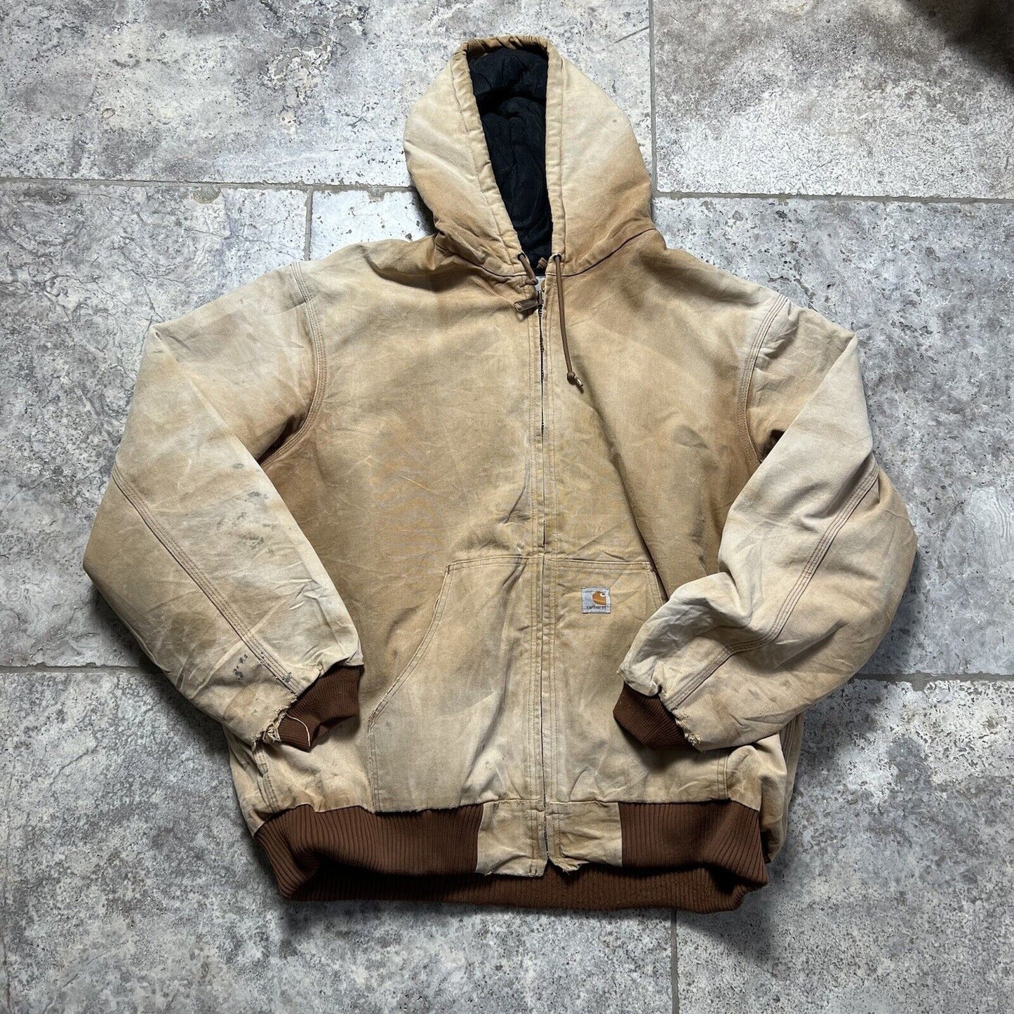 Vintage Carhartt  Active Hooded Chore Jacket, Beige 3XL