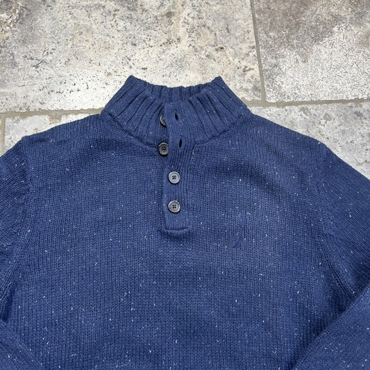 Nautica Knit Button Up, Navy, Mens , XL