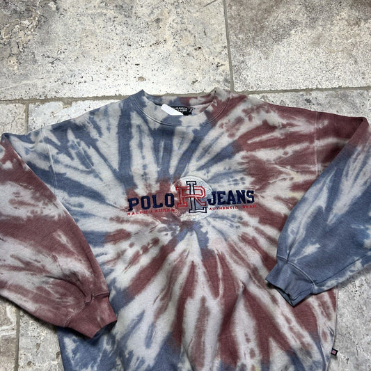 Polo Ralph Lauren Tie Dye Sweatshirt, Retro, Medium