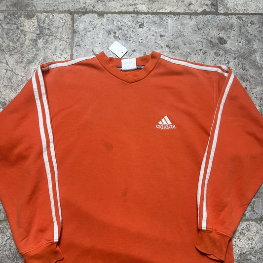 Adidas Sweatshirt Crewneck, Orange, Mens, Large