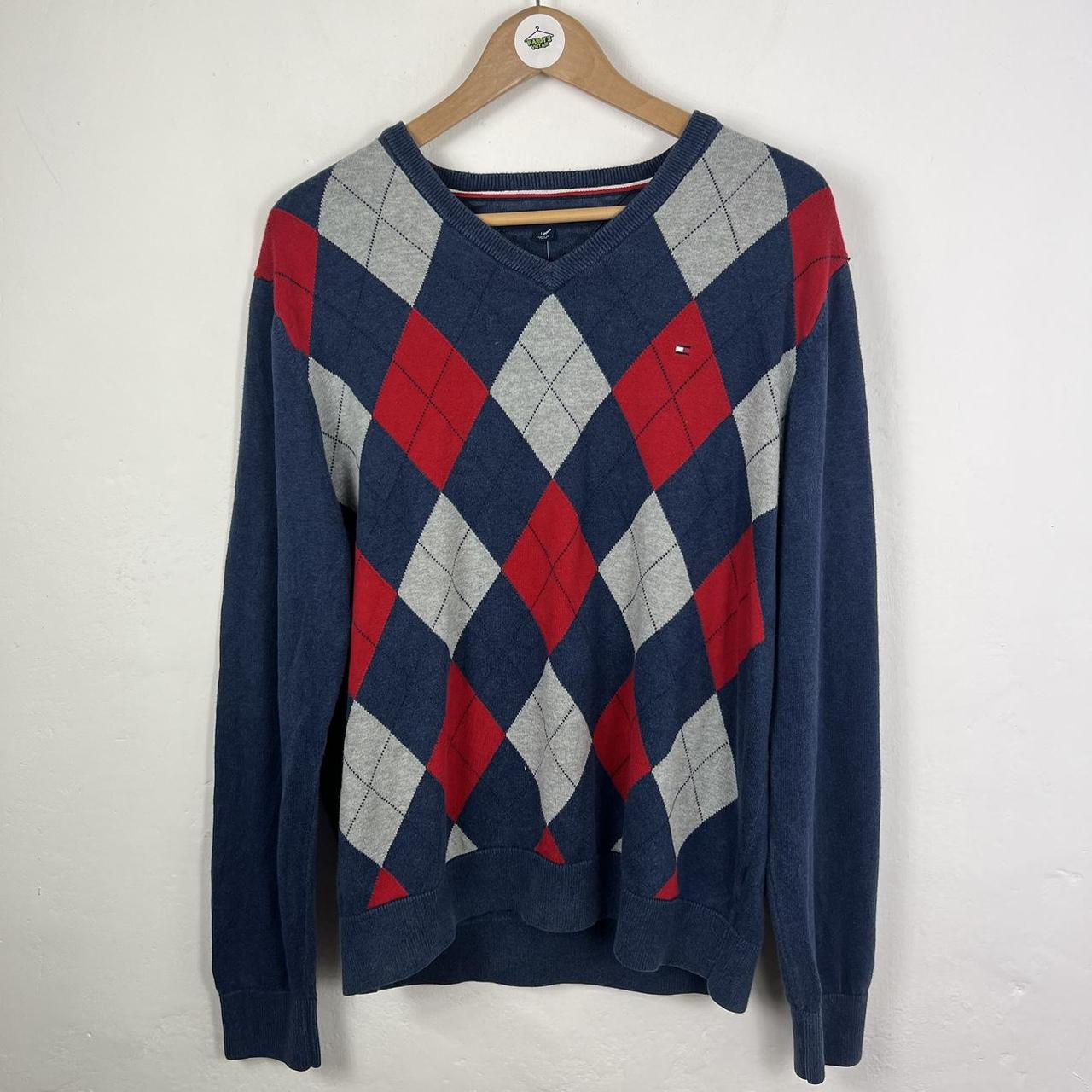 Tommy Hilfiger argyle jumper medium