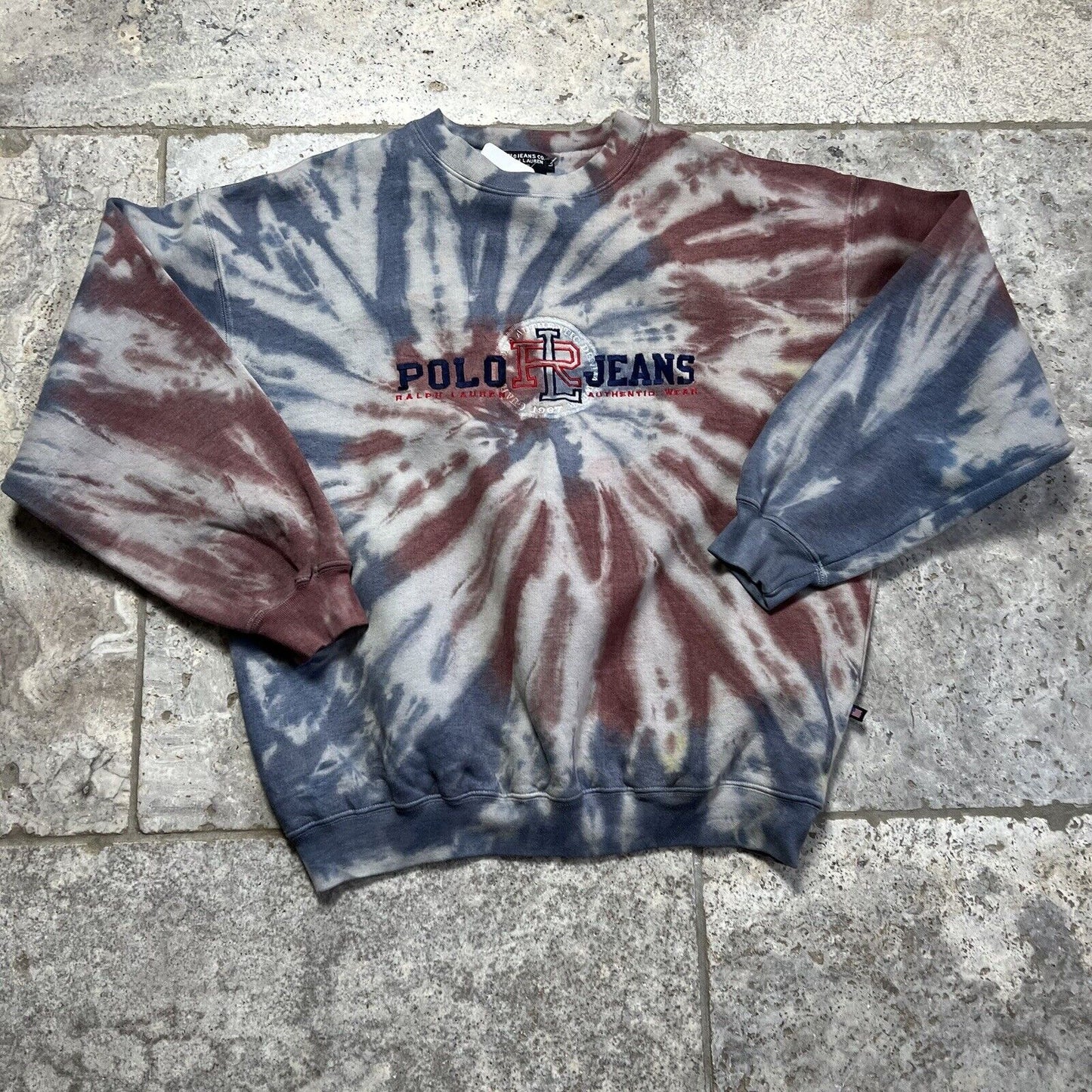 Polo Ralph Lauren Tie Dye Sweatshirt, Retro, Medium