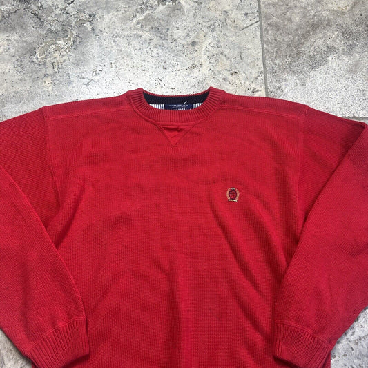Tommy Hilfiger Knitted Jumper, Red, Mens, Large