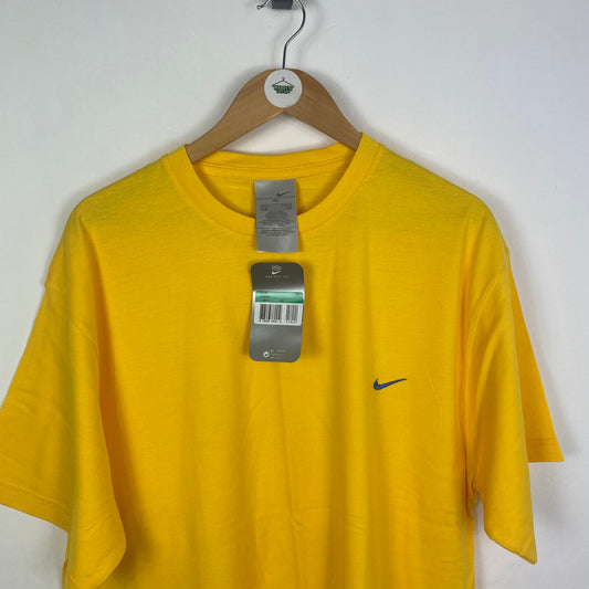 Nike yellow small swoosh t shirt XL